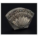 Art Deco Filigree .800 Silver Rosary Box