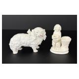 German Bisque Spaniel Dog and Toothpick Holder