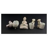 Group of Bisque Toothpick Holders and Figurines