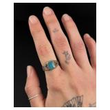 Old Pawn Navajo Sterling Turquoise Ring