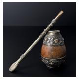 Argentinian Silver Mounted Yerba Mate Set