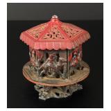 Cast Iron Carousel Merry Go Round Coin Bank