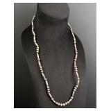Navajo Sterling Silver Bench Bead Necklace