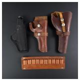 Collection of Pistol Holster and Ammo Belt