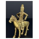 Chinese Bronze Jewel Encrusted Horse and Rider