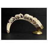 African Carved Warthog Tusk