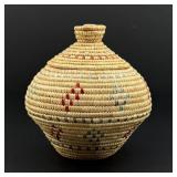 Alaskan Inuit Eskimo Yupik Lidded Basket