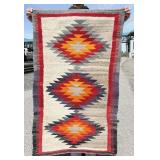 Navajo Indian Serrated Diamond Saddle Blanket Rug