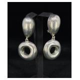 Zina Sherman Sterling Silver Modernist Earrings