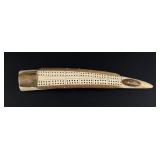 Alaskan Inuit Eskimo Walrus Ivory Cribbage Board