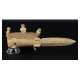 Alaskan Inuit Eskimo Walrus Ivory Cribbage Board
