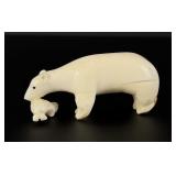 Alaskan Inuit Eskimo Carved Ivory Polar Bear