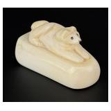 Alaskan Inuit Eskimo Carved Ivory Sled Dog
