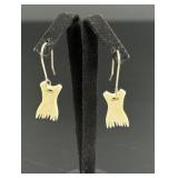 Alaskan Inuit Eskimo Sterling Ivory Comb Earrings