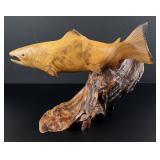 Terry Woodall Alaskan Myrtle Wood Salmon Carving