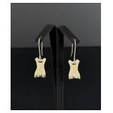 Alaskan Inuit Eskimo Sterling Ivory Comb Earrings