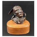 Pamela Harr Indian Warrior Bust Bronze