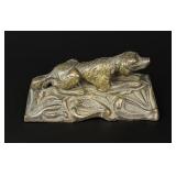 Victorian Hunting Dog Bronze Paperweight