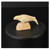 Jim Lee Alaskan Inuit Eskimo Carved Ivory Whale