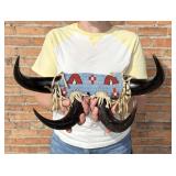 Cheyenne Indian Beaded Buffalo Horn Coat Rack
