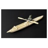 Josie Nulukie Alaskan Inuit Eskimo Ivory Kayaker