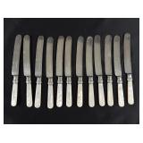 Victorian Sterling Collar Mother of Pearl Knives