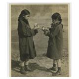 Montana Blackfoot Indians with Doves Photo