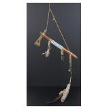 Native American Indian Beaded Peace Pipe Tomahawk