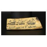 Antique Alaskan Inuit Eskimo Scrimshaw Panel