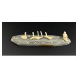 Alaskan Inuit Eskimo Walrus Ivory Cribbage Board