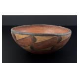 Historic Zia Pueblo Polychrome Pottery Dough Bowl