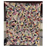 Antique Hand Stitched Folk Art Crazy Quilt