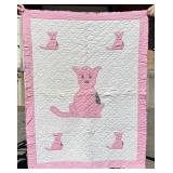 Antique Pink Dog Baby Quilt