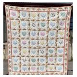 Vintage Patchwork Heart Quilt With Sashing