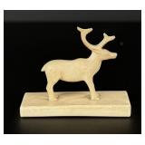 Alaskan Inuit Eskimo Carved Ivory Caribou