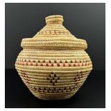 Alaskan Inuit Eskimo Yupik Lidded Basket