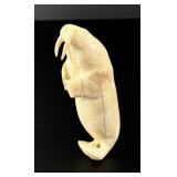 Inuit Indian Hand Carved Ivory Walrus Figurine