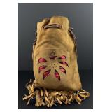 Art Deco Suede Leather Pouch