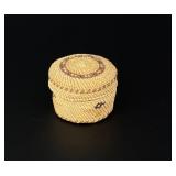 Makah Salish 3 Birds Lidded Basket