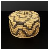 Papago Native American Indian Lidded Basket