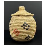 Alaskan Inuit Eskimo Yupik Lidded Basket
