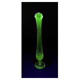 Uranium Glass Swung Vase