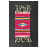 Antique Mexican Wool Serape Saltillo Throw Blanket