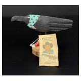 Chandler Begaye Navajo Folk Art Wood Carving Raven
