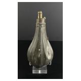 Civil War American Flask & Cap Pewter Powder Flask