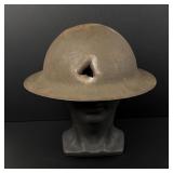 WWI WW1 Bullet Shrapnel Impact KIA Doughboy Helmet