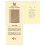 Benjamin Franklin Hand Printed Book Page