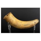 1750s British Unicorn Hunter Scrimshaw Powder Horn
