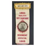 1865 Sixth New Hampshire Civil War GAR Ribbon