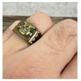 Vintage Motorcycle Biker Skull Crossbones Ring